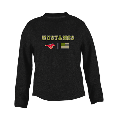 Abraham Lincoln Mustangs Camo Flag Women's Sweatshirt