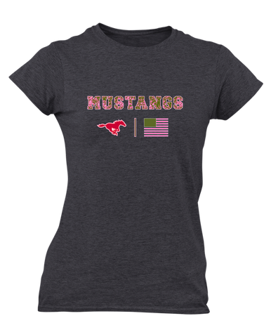 Abraham Lincoln Mustangs Pink Camo Flag Women's Premium SS T-Shirt