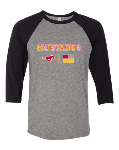 Abraham Lincoln Mustangs Team Colors Flag Women's Baseball T-Shirt