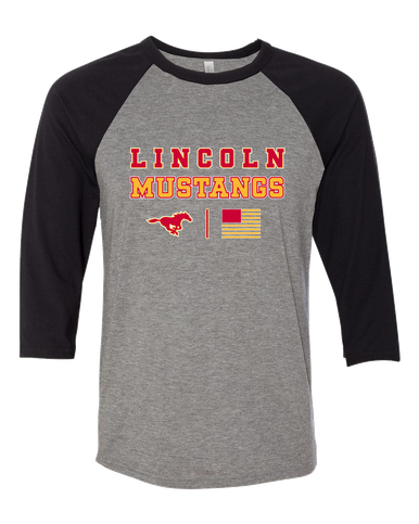 Abraham Lincoln Mustangs Spirit Flag Men's Baseball T-Shirt
