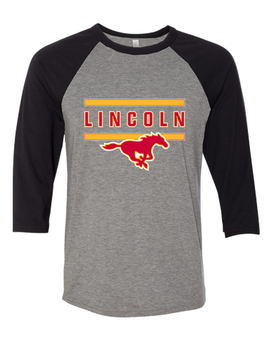 Abraham Lincoln Mustangs Mascot #4 Men's Baseball T-Shirt