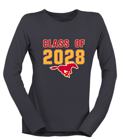 Abraham Lincoln Mustangs Class of 2028 Women's Premium LS T-Shirt