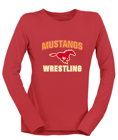 Abraham Lincoln Mustangs Wrestling Women's LS T-Shirt