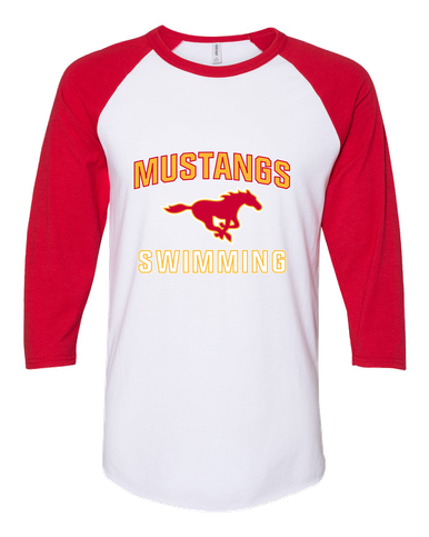 Abraham Lincoln Mustangs Swimming Men's Baseball T-Shirt