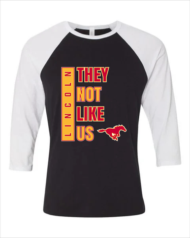 Abraham Lincoln Mustangs They Not Like Us #1 Women's Baseball T-Shirt