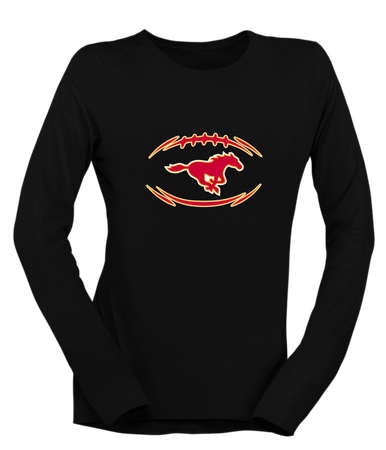 Abraham Lincoln Mustangs Football #3 Women's LS T-Shirt