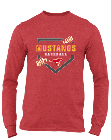Abraham Lincoln Mustangs Baseball #2 Men's LS T-Shirt
