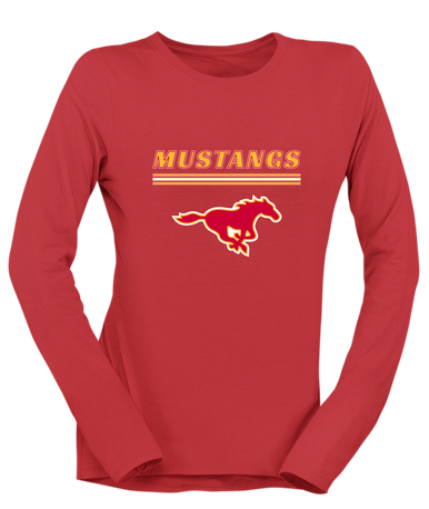 Abraham Lincoln Mustangs Mascot #8 Women's LS T-Shirt