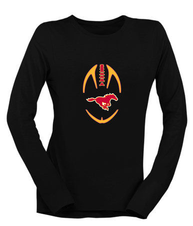 Abraham Lincoln Mustangs Football #4 Women's Premium LS T-Shirt