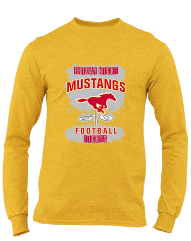 Abraham Lincoln Mustangs Football #6 Men's LS T-Shirt