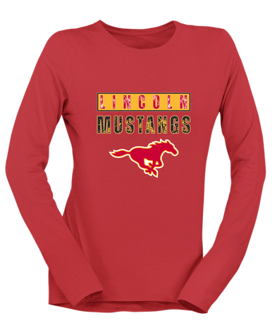 Abraham Lincoln Mustangs Mascot #9 Women's LS T-Shirt