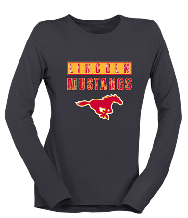 Abraham Lincoln Mustangs Mascot #9 Women's Premium LS T-Shirt