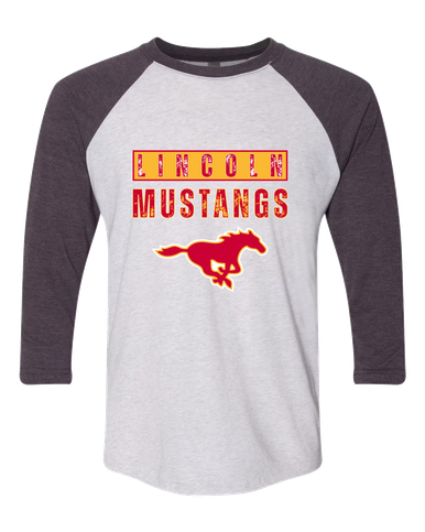 Abraham Lincoln Mustangs Mascot #9 Men's Baseball T-Shirt