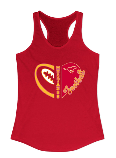 Abraham Lincoln Mustangs Heart Football Women's Tank Top