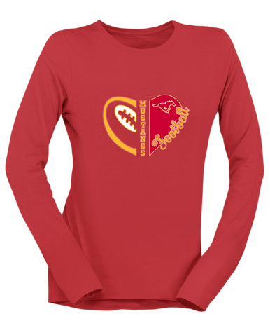 Abraham Lincoln Mustangs Heart Football Women's Premium LS T-Shirt