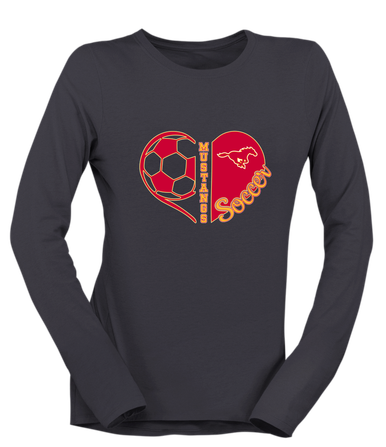 Abraham Lincoln Mustangs Heart Soccer Women's Premium LS T-Shirt