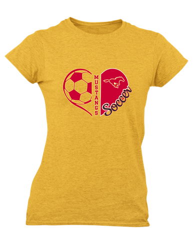 Abraham Lincoln Mustangs Heart Soccer Women's SS T-Shirt