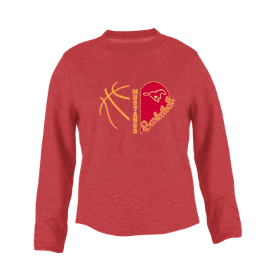 Abraham Lincoln Mustangs Heart Basketball Women's Sweatshirt