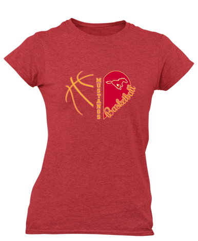 Abraham Lincoln Mustangs Heart Basketball Women's Premium SS T-Shirt