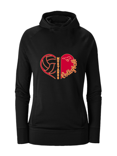 Abraham Lincoln Mustangs Heart Volleyball Women's Hoodie