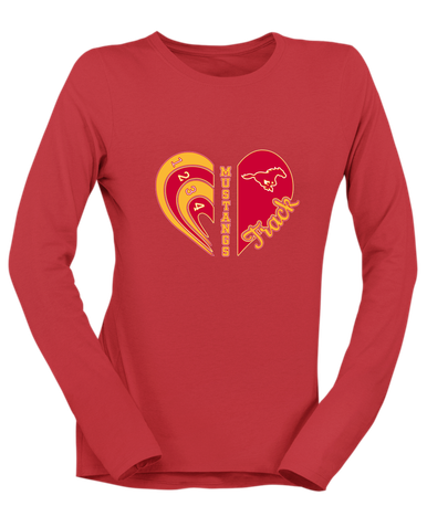Abraham Lincoln Mustangs Heart Track Women's Premium LS T-Shirt