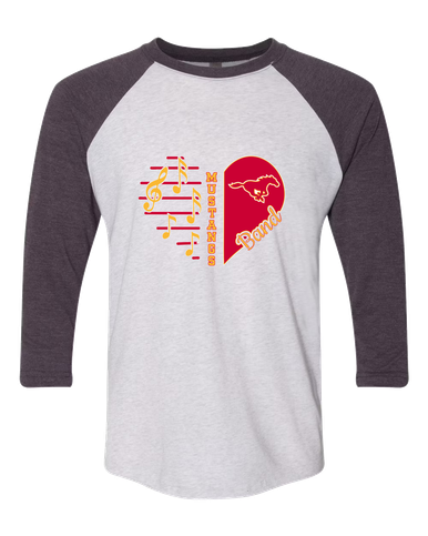 Abraham Lincoln Mustangs Heart Band Women's Baseball T-Shirt