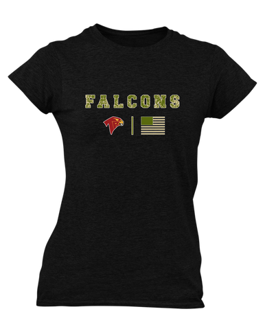 Torrey Pines Falcons Camo Flag Women's Premium SS T-Shirt