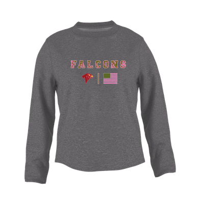 Torrey Pines Falcons Pink Camo Flag Women's Sweatshirt