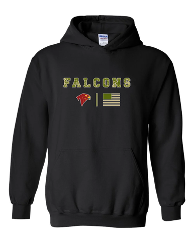 Torrey Pines Falcons Camo Flag Men's Hoodie