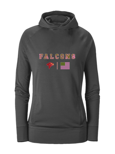 Torrey Pines Falcons Pink Camo Flag Women's Hoodie