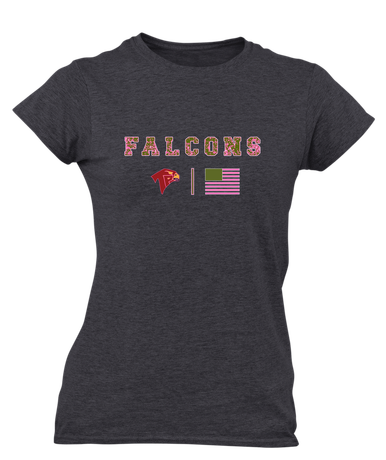Torrey Pines Falcons Pink Camo Flag Women's SS T-Shirt