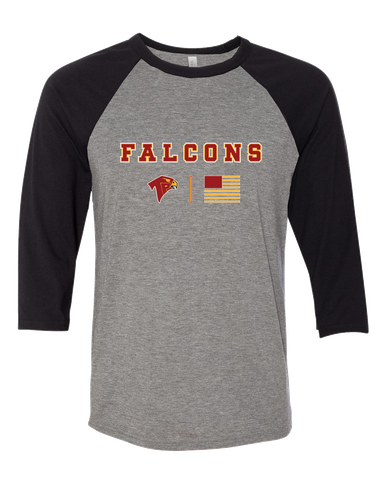 Torrey Pines Falcons Team Colors Flag Women's Baseball T-Shirt