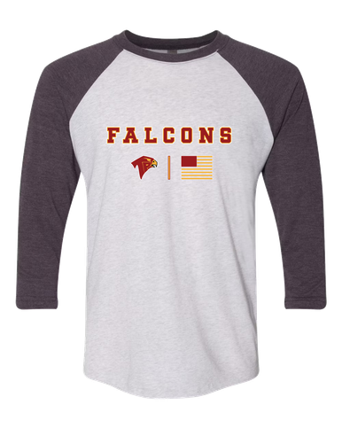 Torrey Pines Falcons Team Colors Flag Men's Baseball T-Shirt