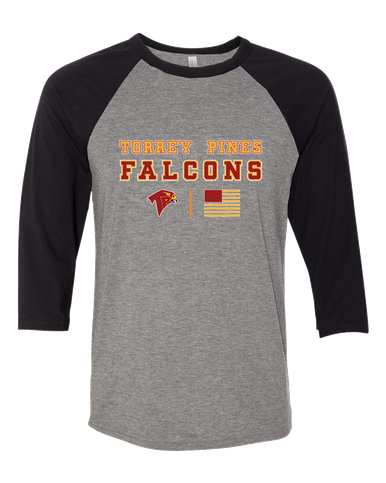 Torrey Pines Falcons Spirit Flag Men's Baseball T-Shirt