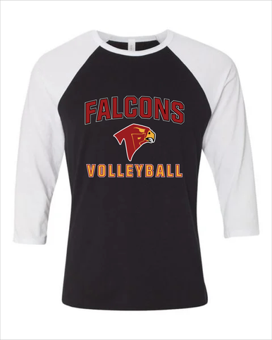 Torrey Pines Falcons Volleyball Women's Baseball T-Shirt