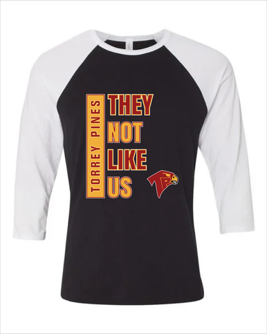 Torrey Pines Falcons They Not Like Us #1 Women's Baseball T-Shirt