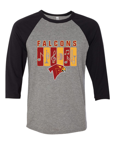 Torrey Pines Falcons Band # 2 Women's Baseball T-Shirt