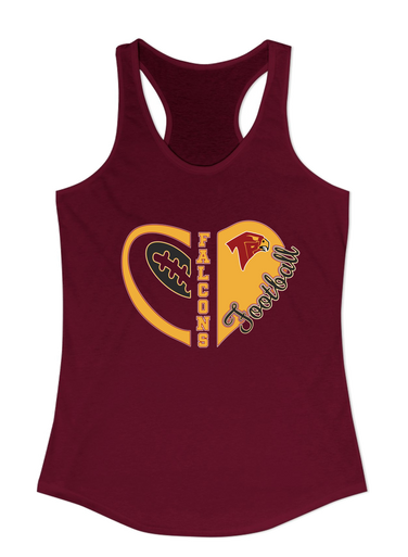 Torrey Pines Falcons Heart Football Women's Tank Top