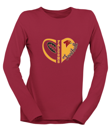 Torrey Pines Falcons Heart Football Women's Premium LS T-Shirt