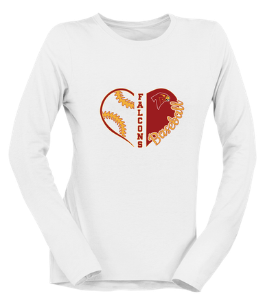 Torrey Pines Falcons Heart Baseball Women's LS T-Shirt