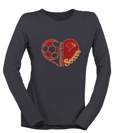 Torrey Pines Falcons Heart Soccer Women's Premium LS T-Shirt