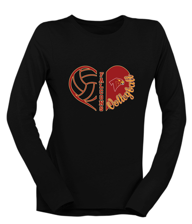 Torrey Pines Falcons Heart Volleyball Women's LS T-Shirt