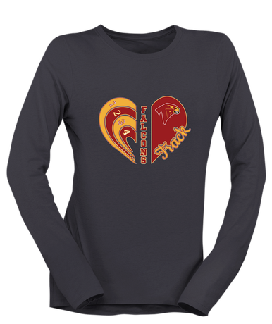 Torrey Pines Falcons Heart Track Women's LS T-Shirt