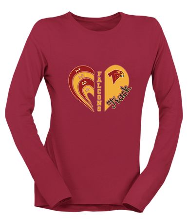 Torrey Pines Falcons Heart Track Women's Premium LS T-Shirt