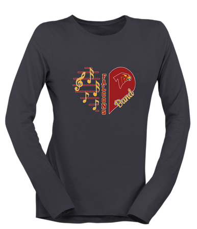 Torrey Pines Falcons Heart Band Women's Premium LS T-Shirt