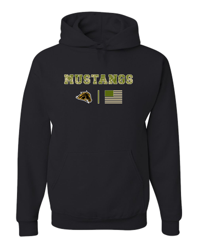Metea Valley Mustangs Camo Flag Men's Premium Hoodie