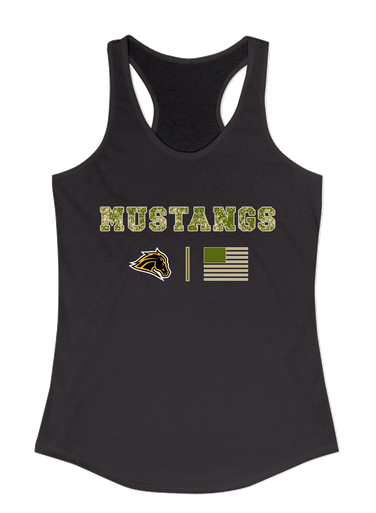 Metea Valley Mustangs Camo Flag Women's Tank Top