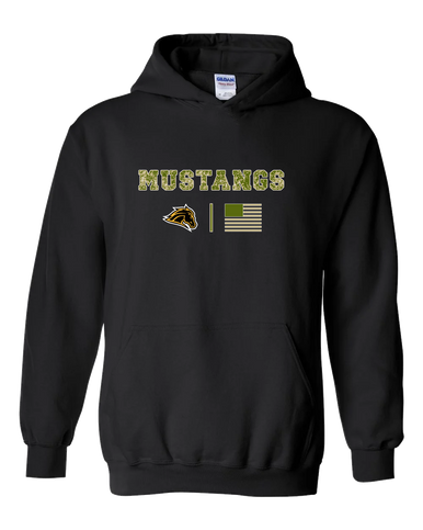 Metea Valley Mustangs Camo Flag Men's Hoodie