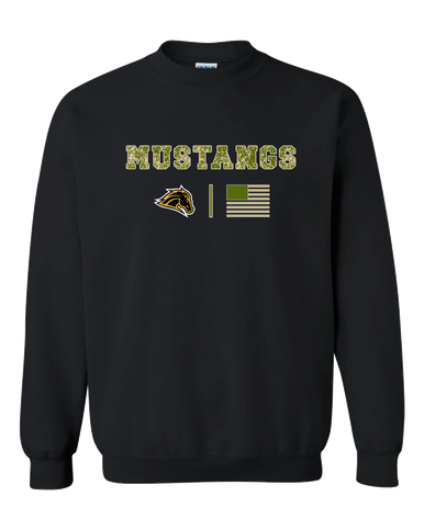 Metea Valley Mustangs Camo Flag Men's Sweatshirt