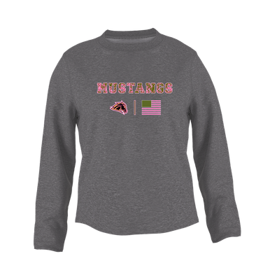 Metea Valley Mustangs Pink Camo Flag Women's Sweatshirt